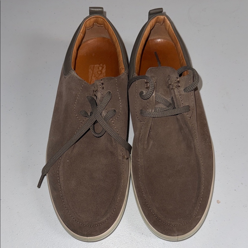 Ecco Men's Soft Wallaby Brown Suede Loafers 10